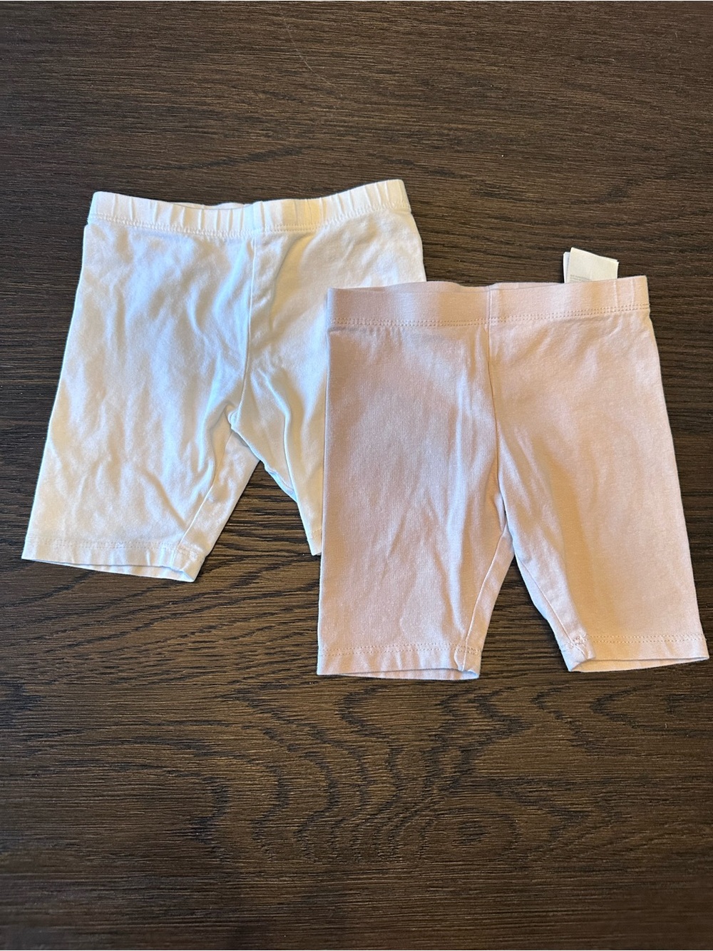 H&M Girls Cotton Bike Shorts - White & Light Pink